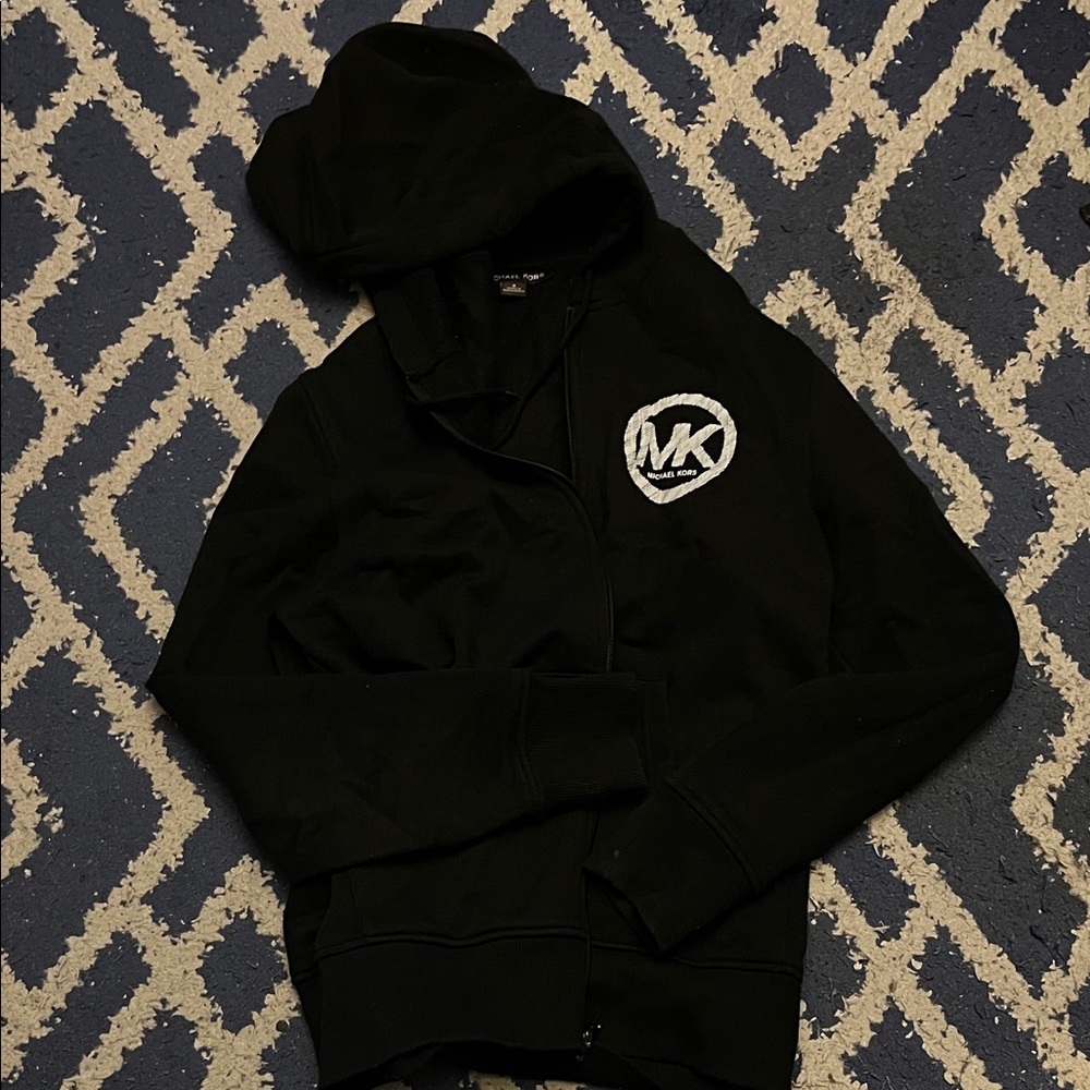 Michael Kors Black Zip-Up Hoodie